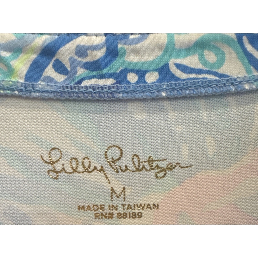 Lilly Pulitzer Nadine ChillyLilly Dress Zanzibar Blue Fish Kiss M UPF 50+ Beachy - Picture 2 of 9